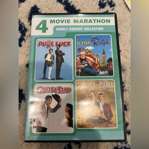 4 Movies Pure Luck, King Ralph, for Richer or Poorer Ghostdad DVD bundle